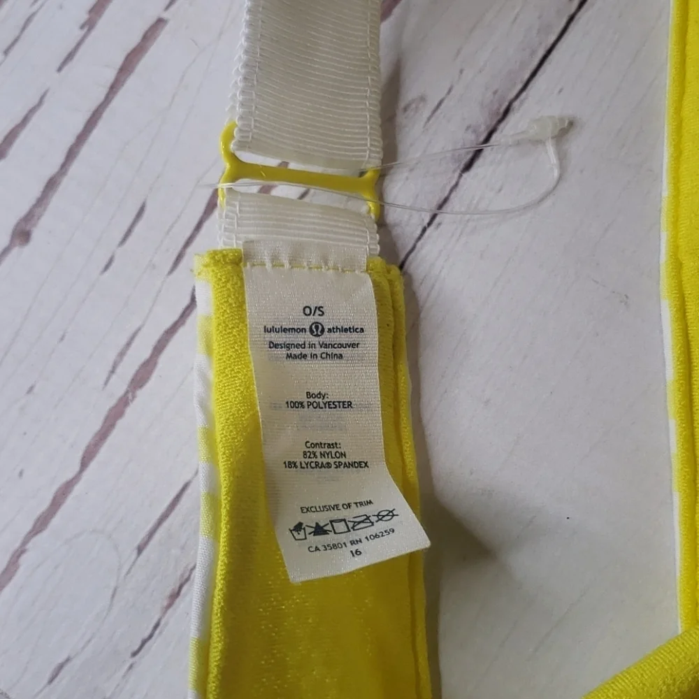 Lululemon Athletica Neon Yellow And Stripes Hat